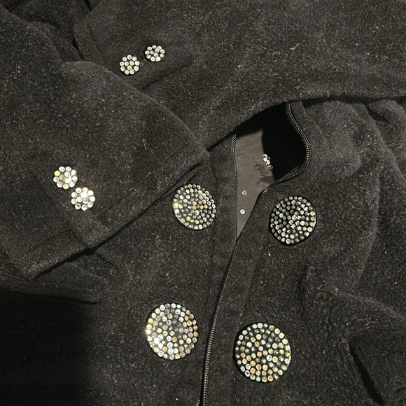 VALENTINO - Cashmere Wool Blend Rhinestone Buttons Coat #ski - Picture 8 of 12